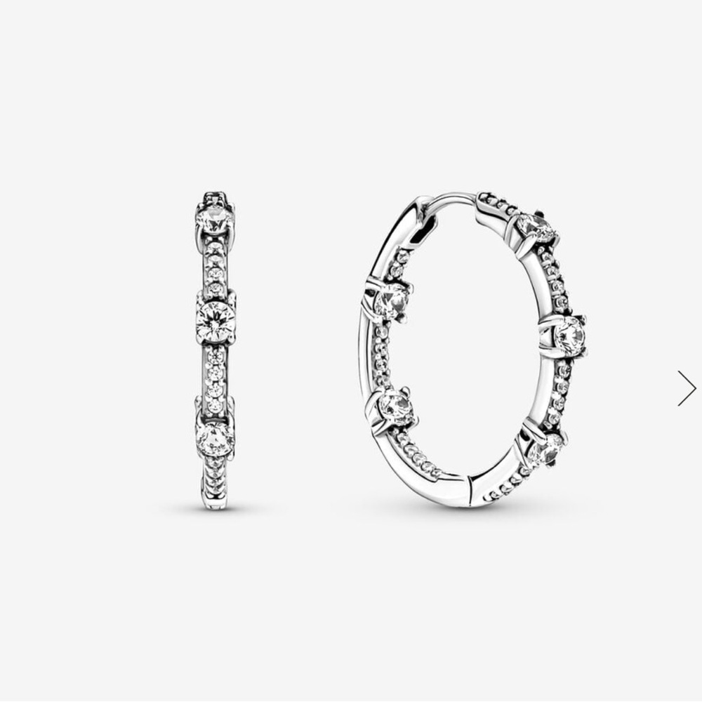 pandora pave bars hoops